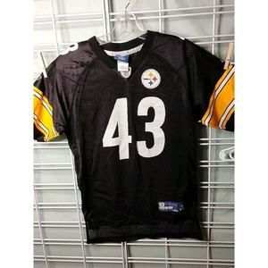 NFL Shirt Size Youth Large Polamalu Jersey Pittsburgh Steelers Black Yellow